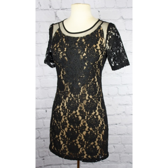 Astr Black Lace Mesh Bodycon Mini Dress - Picture 4 of 7